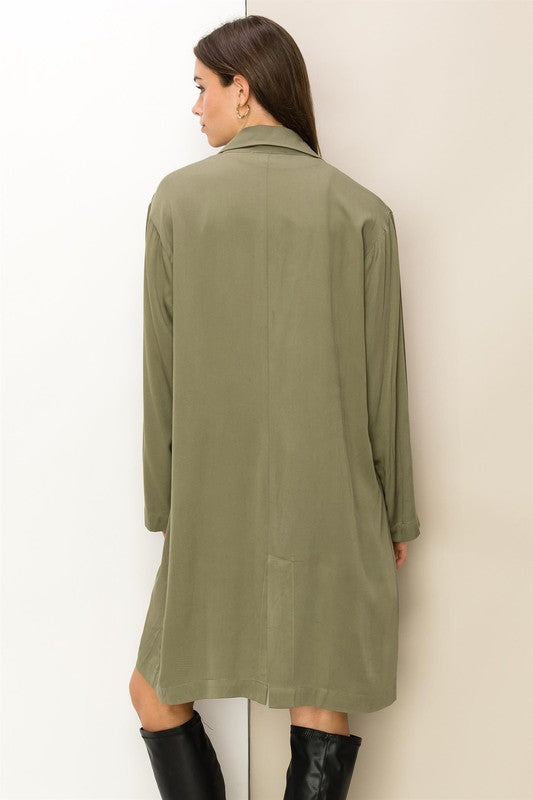 Button-Front Oversized Coat