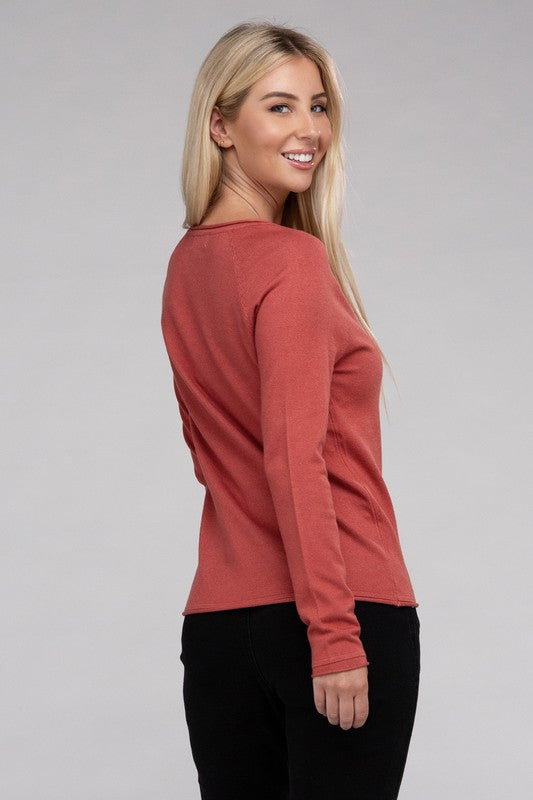 Viscose Round Neck Basic Sweater