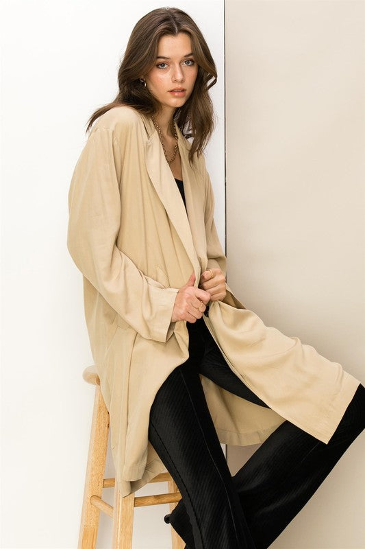 Button-Front Oversized Coat