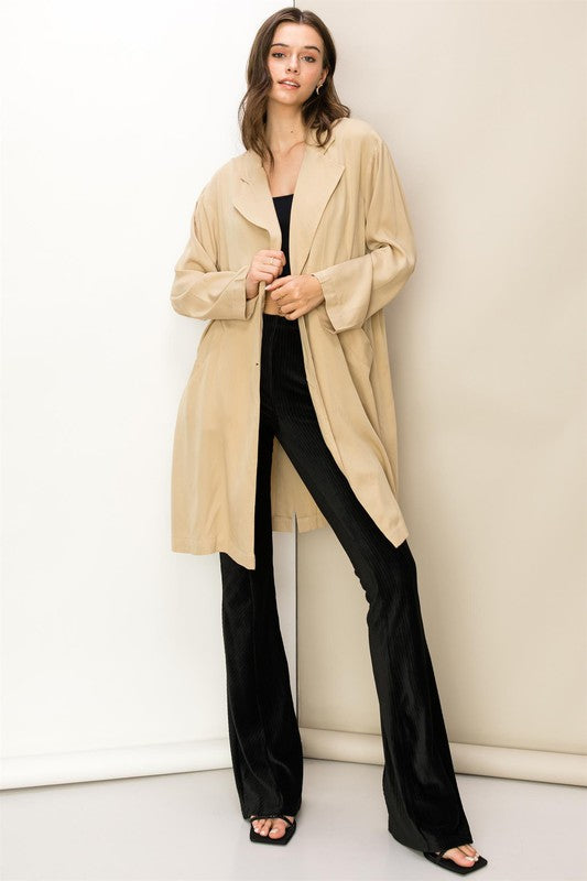 Button-Front Oversized Coat