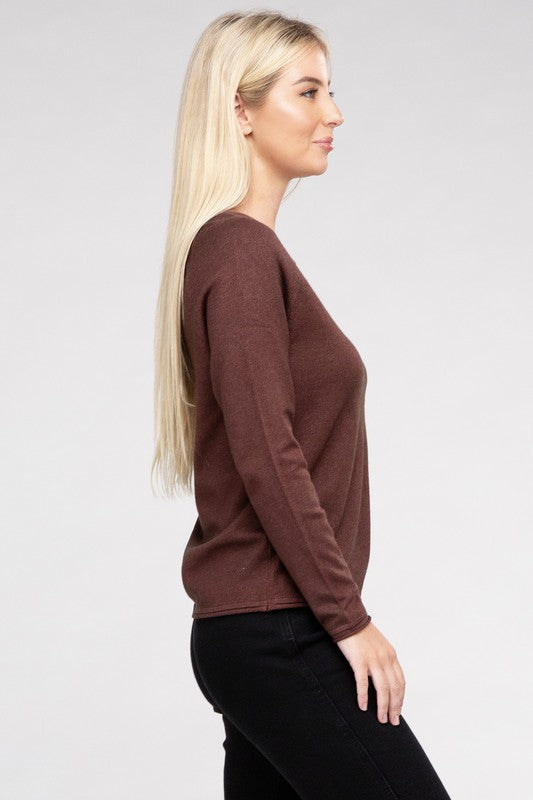 Viscose Round Neck Basic Sweater