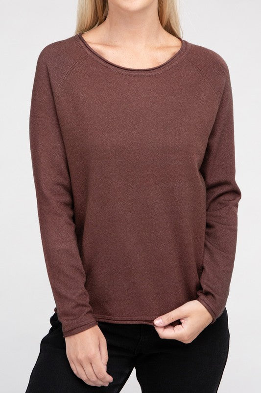 Viscose Round Neck Basic Sweater