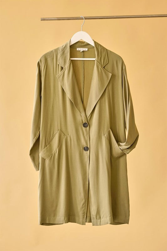 Button-Front Oversized Coat